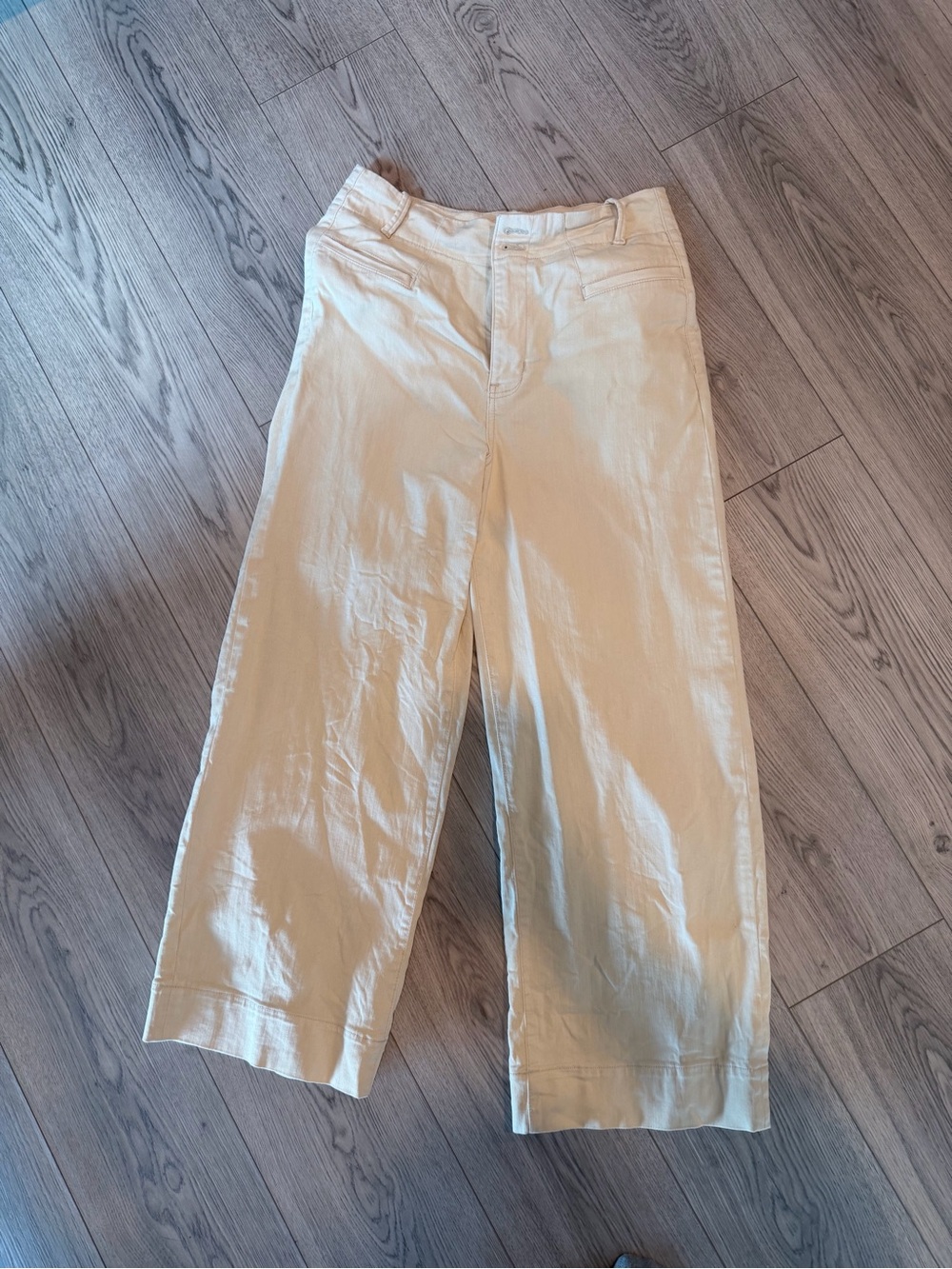 Classic Wide-Leg Women's Pants in Light Beige